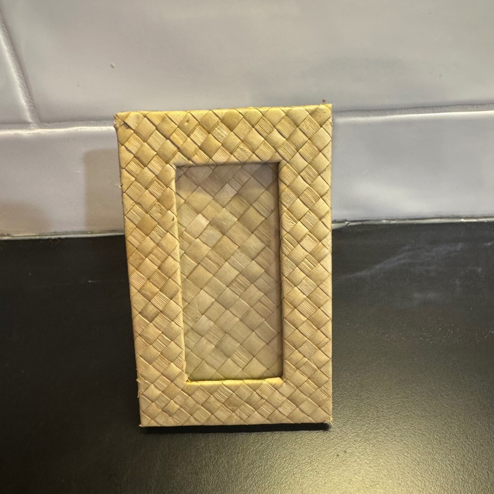 Woven Straw Picture Frame Small Natural Tan Boho Coastal Tropical Decor